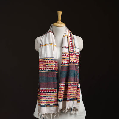 Orissa Tribal Kapadaganda Hand Embroidered Pure Handwoven Cotton Stole 23