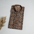 Hand Block Print Natural Dyed Cotton Long Kalamkari Kurta for Men 11