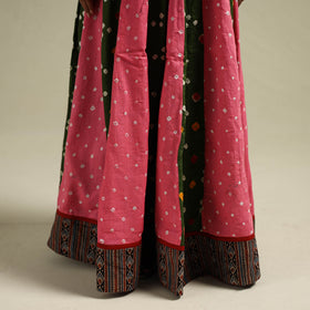 Multicolor - Bandhani Tie-Dye 24 Kali Patchwork Cotton Long Skirt 08