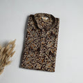 Hand Block Print Natural Dyed Cotton Long Kalamkari Kurta for Men 14