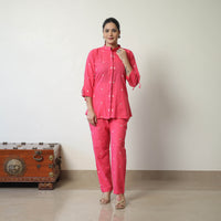 Pink - Jacquard Cotton Co-Ord Set 02