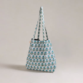 Blue - Eco-Friendly Handmade Cotton Jhola Tote Bag 06