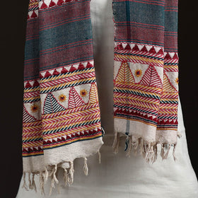 Orissa Tribal Kapadaganda Hand Embroidered Pure Handwoven Cotton Stole 24