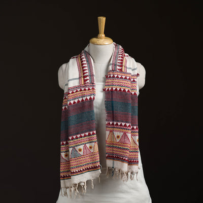 Orissa Tribal Kapadaganda Hand Embroidered Pure Handwoven Cotton Stole 24