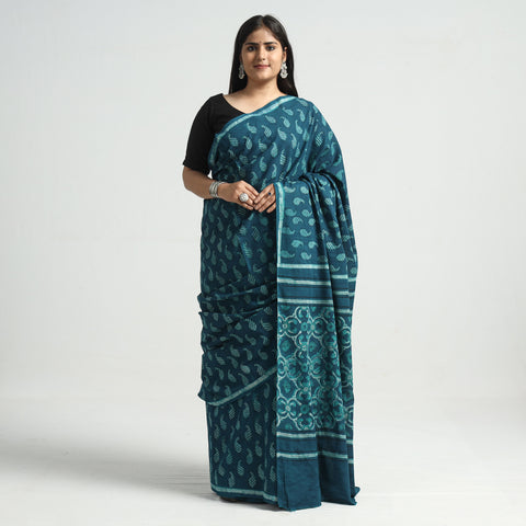 block printed saree