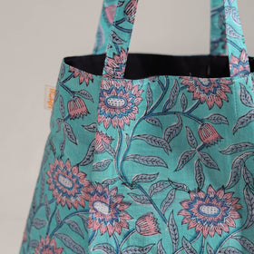 Blue - Eco-Friendly Handmade Cotton Jhola Tote Bag 07
