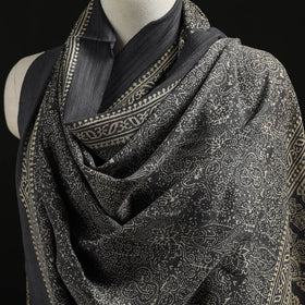 Kutch Handwoven Ajrakh Hand Block Print Merino Wool Shawl  63