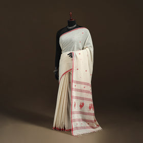 Phulia Jamdani Pure Handloom Cotton Saree with Tassels (Count 92/60) 32