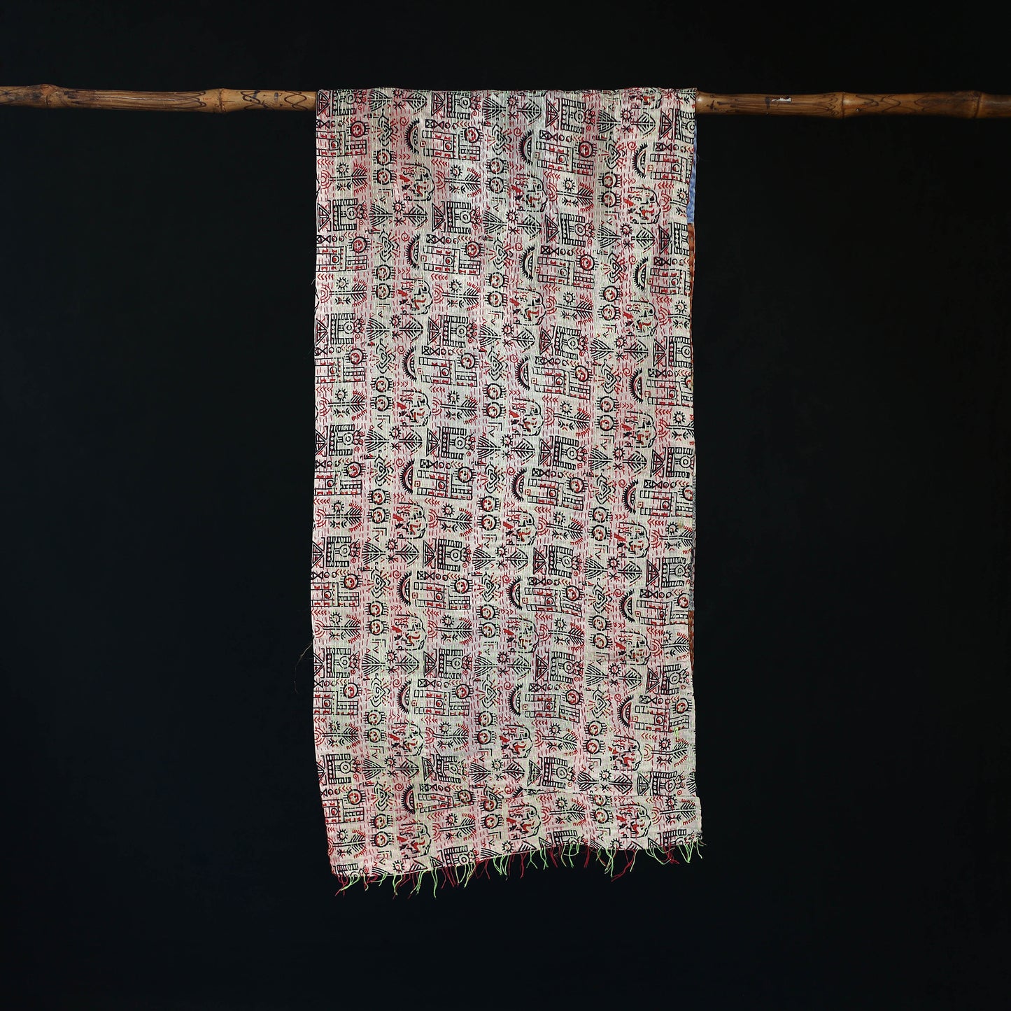 Bengal Kantha Handwork Patchwork Reversible Silk Stole 338