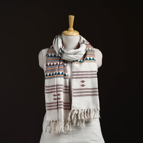Orissa Tribal Kapadaganda Hand Embroidered Pure Handwoven Cotton Stole 27
