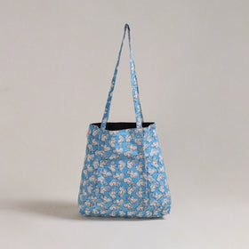 Blue - Eco-Friendly Handmade Cotton Jhola Tote Bag 08