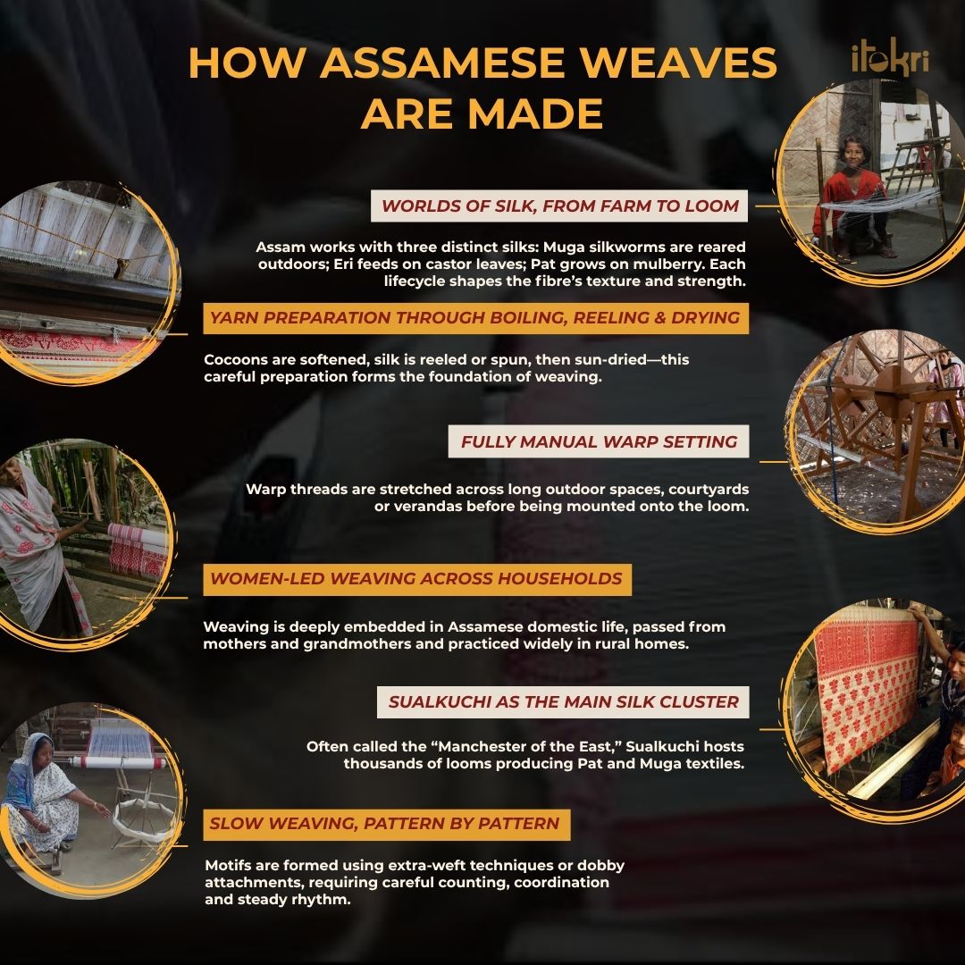 Handspun Handwoven Pure Eri Silk Aari Hand Embroidered Shawl of Assam 13