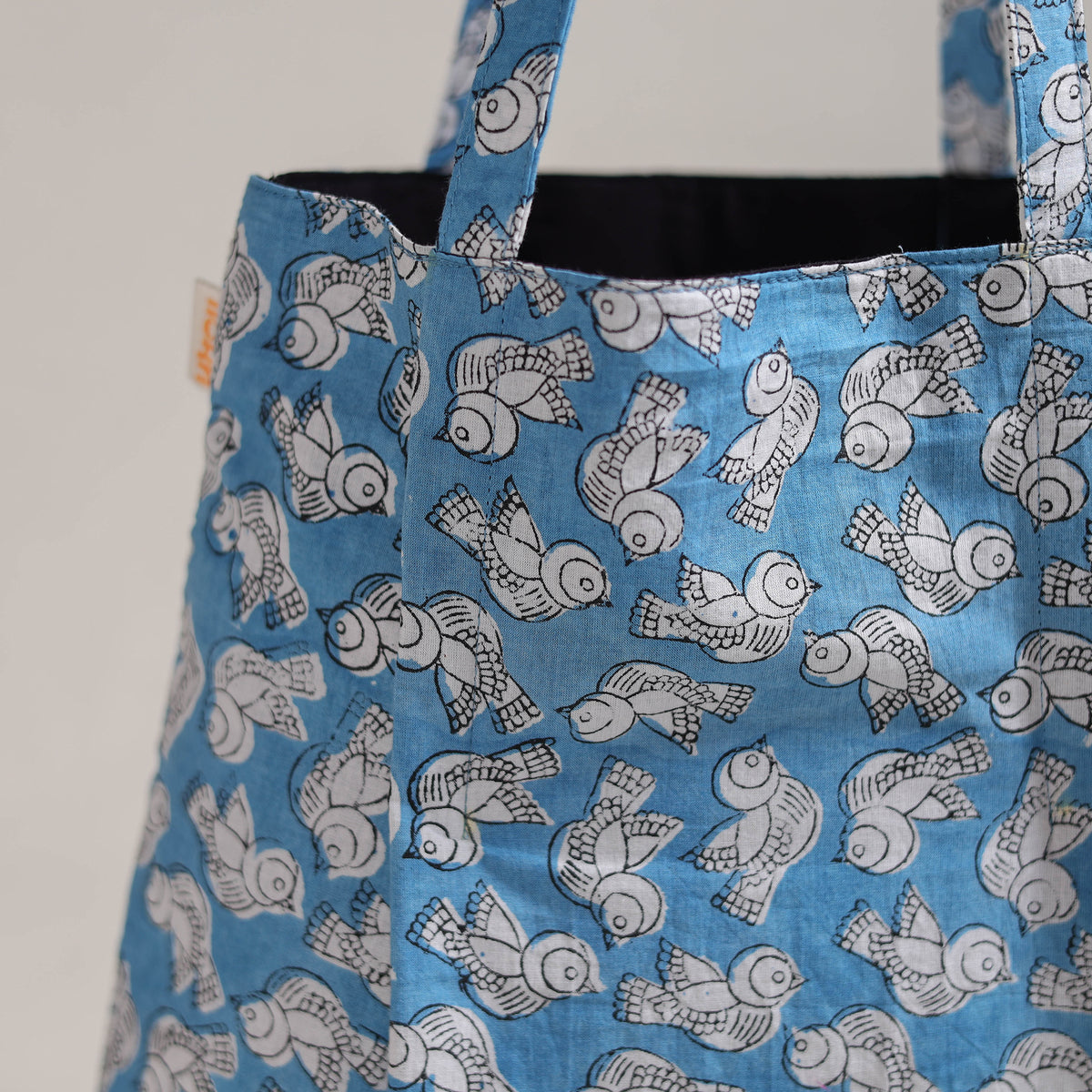 Blue - Eco-Friendly Handmade Cotton Jhola Tote Bag 08