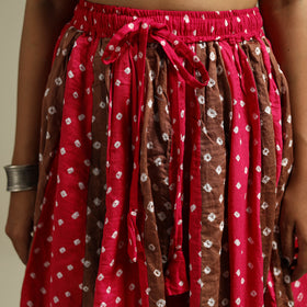 Multicolor - Bandhani Tie-Dye 24 Kali Patchwork Cotton Long Skirt 10