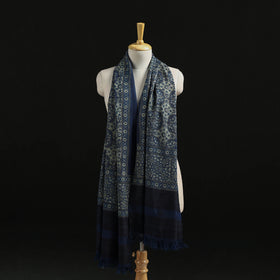 Kutch Handwoven Ajrakh Hand Block Print Merino Wool Shawl  64