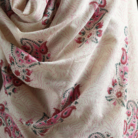Floral Sanganeri Print Pure Merino Wool Handwoven Shawl 46