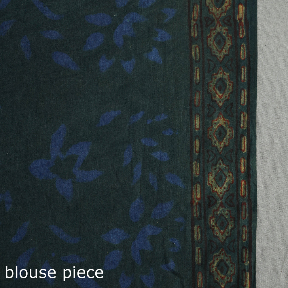 Green - Nandana Dabu Block Printed Mul Cotton Saree 13