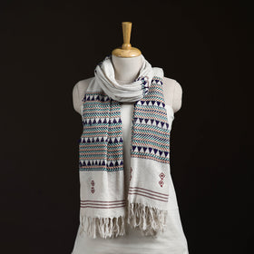 Orissa Tribal Kapadaganda Hand Embroidered Pure Handwoven Cotton Stole 29