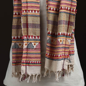 Orissa Tribal Kapadaganda Hand Embroidered Pure Handwoven Cotton Stole 30