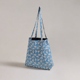 Blue - Eco-Friendly Handmade Cotton Jhola Tote Bag 08