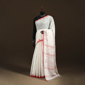 Phulia Jamdani Pure Handloom Cotton Saree with Tassels (Count 92/60) 33