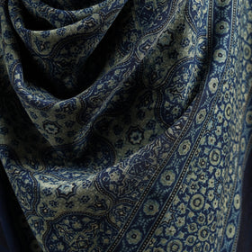 Kutch Handwoven Ajrakh Hand Block Print Merino Wool Shawl  64