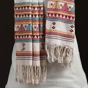 Orissa Tribal Kapadaganda Hand Embroidered Pure Handwoven Cotton Stole 32