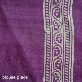 Tussar Silk Pure Handloom Saree in Bengal Hand Block Prints 02