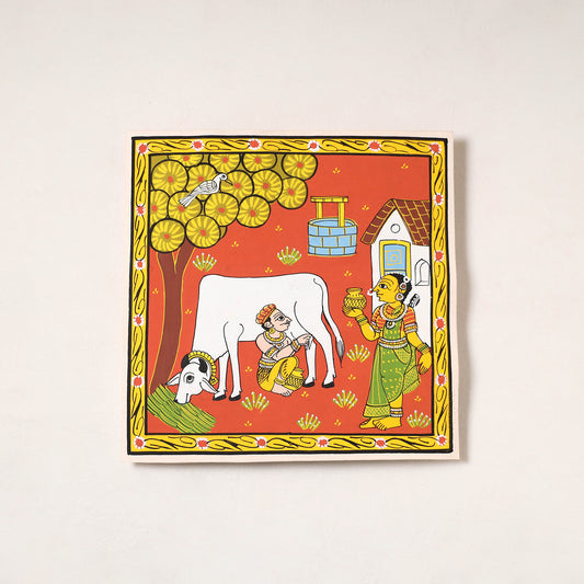 Handpainted Cheriyal Painting by Dhanalakota Rakesh (11 x 11 in)