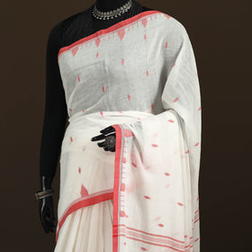 Phulia Jamdani Pure Handloom Cotton Saree with Tassels (Count 92/60) 33