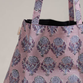 Pink - Eco-Friendly Handmade Cotton Jhola Tote Bag 09
