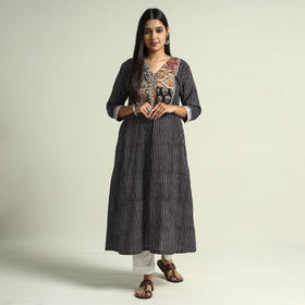 Buy Block Print Cotton Patchwork A-Line Bagh Kurta For Women