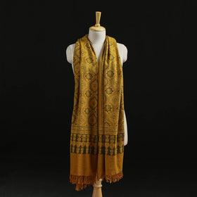 Kutch Handwoven Ajrakh Hand Block Print Merino Wool Shawl  65