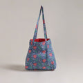 Blue - Eco-Friendly Handmade Cotton Jhola Tote Bag 10