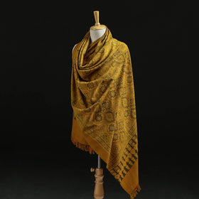 Kutch Handwoven Ajrakh Hand Block Print Merino Wool Shawl  65