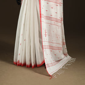 Phulia Jamdani Pure Handloom Cotton Saree with Tassels (Count 92/60) 33