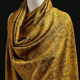 Kutch Handwoven Ajrakh Hand Block Print Merino Wool Shawl  65