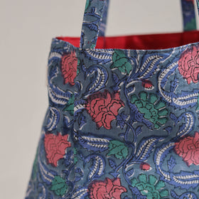 Blue - Eco-Friendly Handmade Cotton Jhola Tote Bag 10