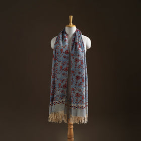 Floral Sanganeri Print Pure Merino Wool Handwoven Shawl 49