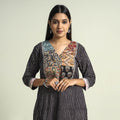 Buy Block Print Cotton Patchwork A-Line Bagh Kurta For Women