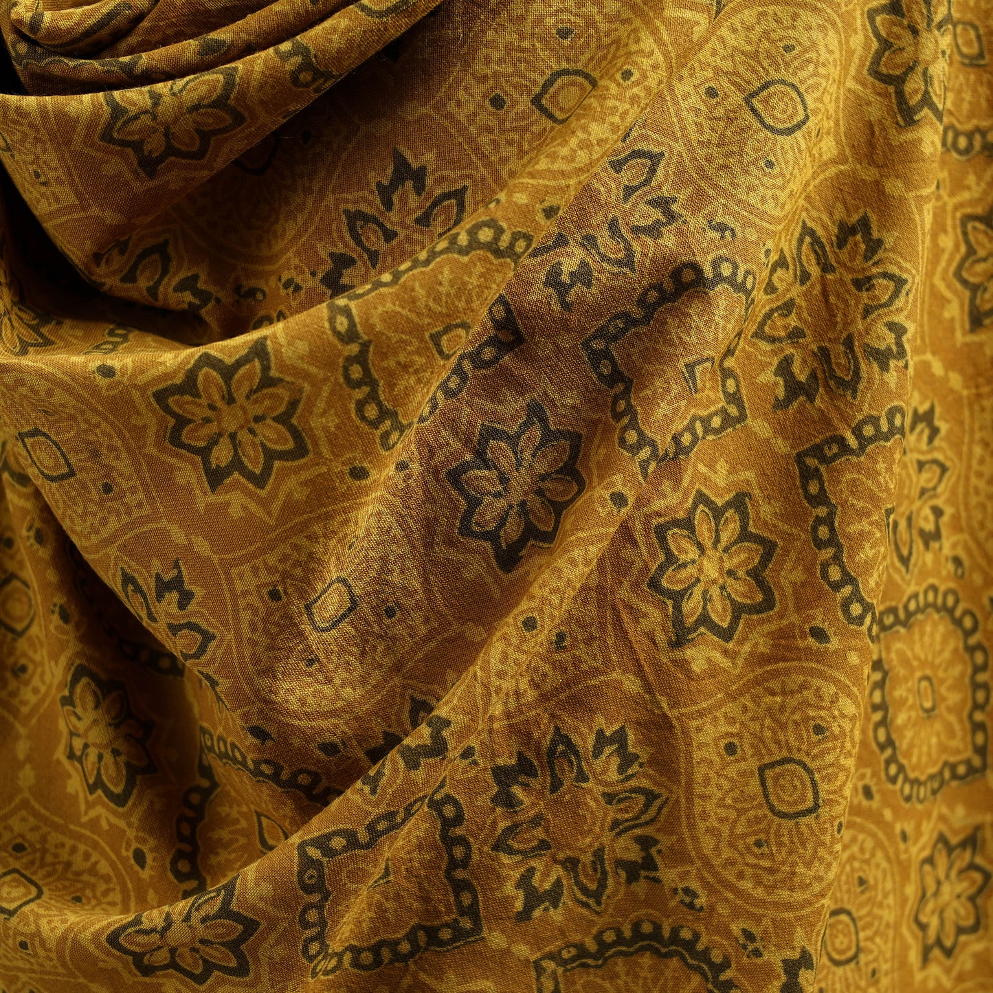 Kutch Handwoven Ajrakh Hand Block Print Merino Wool Shawl  65