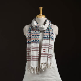 Orissa Tribal Kapadaganda Hand Embroidered Pure Handwoven Cotton Stole 35