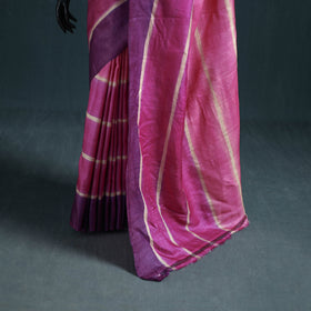 Tussar Silk Pure Handloom Saree in Bengal Hand Block Prints 03