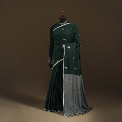 Phulia Jamdani Pure Handloom Cotton Saree with Tassels (Count 92/40) 34