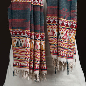 Orissa Tribal Kapadaganda Hand Embroidered Pure Handwoven Cotton Stole 37