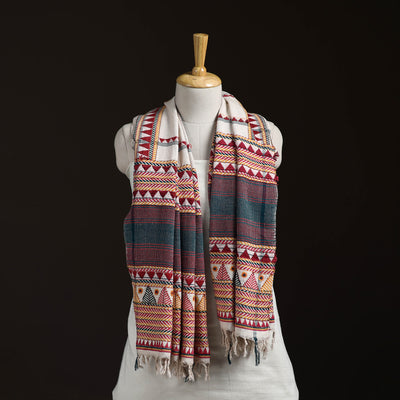 Orissa Tribal Kapadaganda Hand Embroidered Pure Handwoven Cotton Stole 37