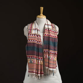 Orissa Tribal Kapadaganda Hand Embroidered Pure Handwoven Cotton Stole 37