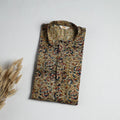 Hand Block Print Natural Dyed Cotton Short Kalamkari Kurta for Men 02
