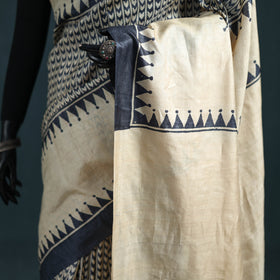 Tussar Silk Pure Handloom Saree in Bengal Hand Block Prints 04