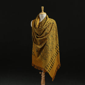 Kutch Handwoven Ajrakh Hand Block Print Merino Wool Shawl  66